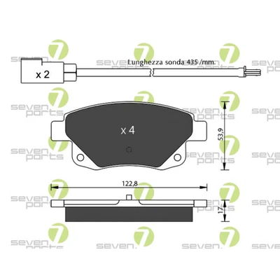 Kit De Plaquettes De Frein Frein À Disque 7 Seven Parts SVP29170 pour Opel - Photo 1/2