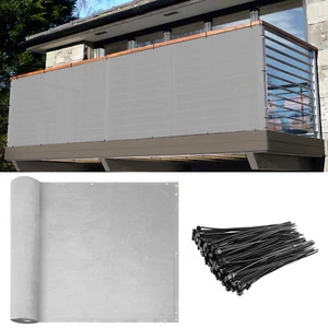 Valla de privacidad para balcón de 35"" de alto pantalla cubierta de patio cubierta de refugio gris - Imagen 1 de 9