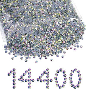 Hotfix Rhinestones Bulk, 14400PCS Crystal Hot Fix Rhinestones for Crafts Clothes - Picture 1 of 6