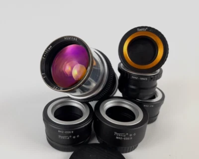 RARE MOVIE LENS LOMO OKS J-25  F/2  100mm (G-25, Ж-25)  M42 mount  USSR Lens - Image 1 of 4