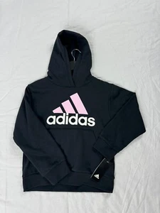 Adidas Girl's Long Sleeve Essential Sportswear Logo Hoodie Blue - Picture 1 of 1