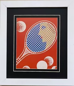 Erte "Tennis" Newly CUSTOM FRAMED Print Art Deco - Design Fancy Classic Sports - Picture 1 of 3