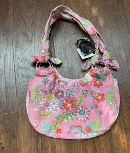 New Accessorize Small Ladies Casual Pink Flower Patterned Sequined Cloth Bag - Picture 1 of 7