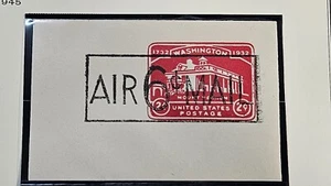 US Cut Square Sc UC9, 6c on 2c "AIR 6c MAIL", Mint CV$40.00 (504CS24) - Picture 1 of 1
