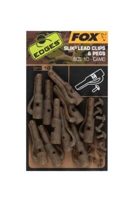 Clips y clavijas de plomo camuflados con bordes de zorro talla 7 | aparejo de pesca de carpa Foto 1 de 2
