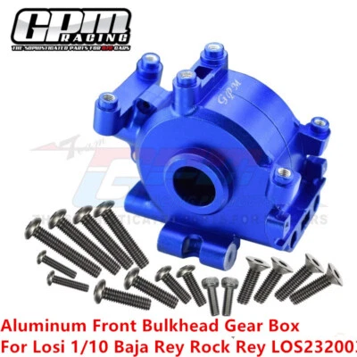 GPM Aluminum Front Bulkhead Gear Box For Losi 1/10 Baja Rey Rock Rey LOS232003 - Image 1 of 4