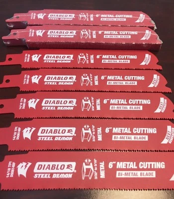 25pk Diablo DS0614BF25 6-Inch 14/18-TPI Steel Demon Bi-Metal Reciprocating Blade - Image 1 of 2