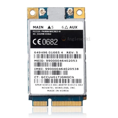 HP 4G lt 2510 VZW LTE Mobile Broadband Module 634513-001 8460W CQ10 WWAN Card - Image 1 of 4