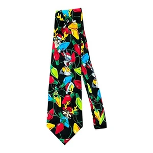 Corbata de seda vintage 1994 Looney Tunes Mania Navidad Taz Piolín insectos - Imagen 1 de 9