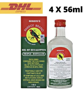 Bosisto's Papageienmarke 56 ml Eukalyptusöl bei Kälte, Wind, Verstauchungen x4 - Bild 1 von 2