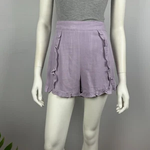 Minx & Moss Size 8 Short Shorts Ruffle Detail Pastel Purple Women Casual NEW - Bild 1 von 11