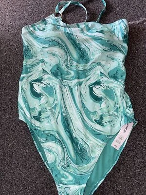 Costume da nuoto stampa effetto marmo verde George taglia 20 nuovo con etichette - Immagine 1 di 4