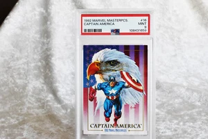 1992 Skybox Marvel Masterpieces 🔥 CAPTAIN AMERICA #16 PSA 9 MINT Beautiful Card - Picture 1 of 3