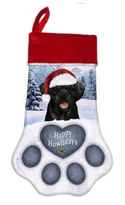 Christmas Stocking - Black Puggle - Picture 1 of 1