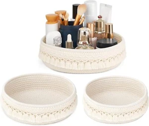 Mkono 3 Pieces Macrame Storage Baskets Small Cotton Rope Basket for...  - Picture 1 of 5