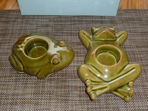 PartyLite Floating Frösche Duo Teelichthalter ~ neuwertig gebraucht im Originalkarton - Bild 1 von 9