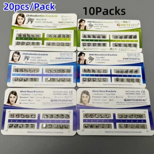 10* Dental Orthodontic Metal Brackets Braces MIM Monoblock Mini Roth/MBT 022 345 - Picture 1 of 17
