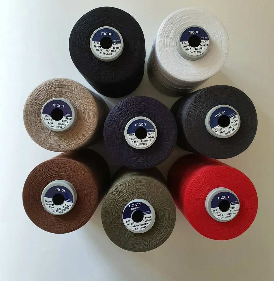 Coats Moon Sewing Thread,  TKT75 strong Spun Polyester, Multi Purpose 5000Y Cone - Image 1 of 1
