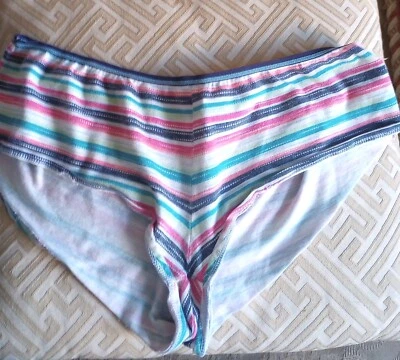 Bragas descoloridas vintage de algodón talla M Y2K rayas raras Foto 1 de 3
