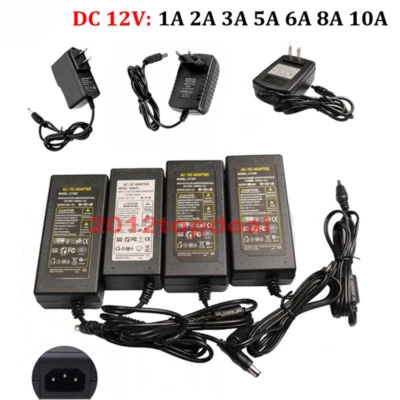 AC100V - 240V To DC12V 1A 5A 10A Power Supply Adapter Transformer For LED strip - Image 1 of 2