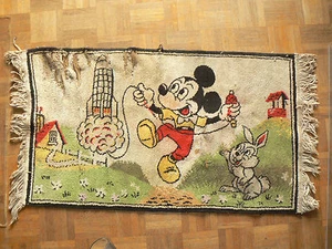 Alter Teppich MICKEY 50er / 60er Jahre ohne Marke Disney - Bild 1 von 1
