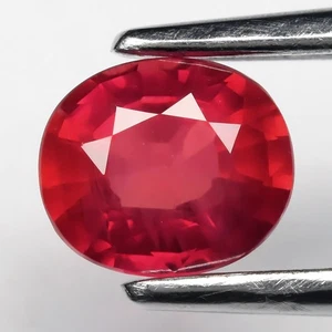 π 0.55ct 5x4.3mm Oval Natural Orangy Red Ruby - Unheated, Mozambique Gemstone - Picture 1 of 4