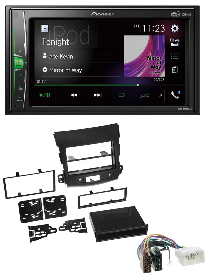 Pioneer 2DIN MP3 DAB USB Bluetooth Autoradio für Citroen C-Crosser Mitsubishi Ou - Bild 1 von 4