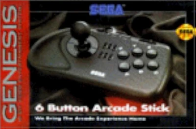 6 Button Arcade Stick For Sega Genesis Vintage Gamepad Black MK-1627 - Image 1 of 3