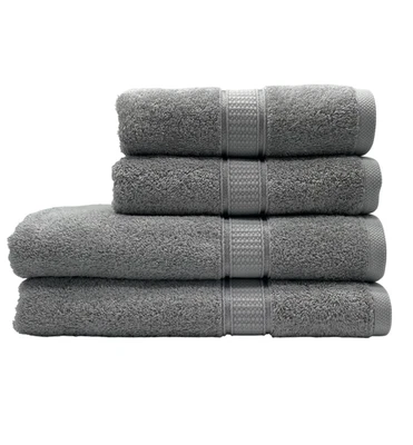 Harmatex Handtuch-Set 4 tlg. 550 g/m2 100% Bio-Baumwolle 2X70X140+50X100 Grau - Bild 1 von 4