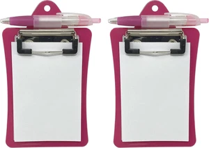 Mini Clipboard with Magnetic Back Includes Paper Pad and Pen (2-Pack) (Pink) - Picture 1 of 5