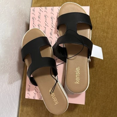 Sandalias de mula de cuña baja para mujer 8 Kensie niña Elena coñac/bronceado zapato sin cordones Foto 1 de 4