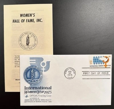 Sc 1571 Women Intl Year ArtCraft variety FDC SEV# 2 Women’s Hall of Fame insert - Image 1 of 4