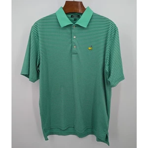 Masters Peter Millar Polo Shirt XL Green Stripe Golf Augusta National  - Picture 1 of 4