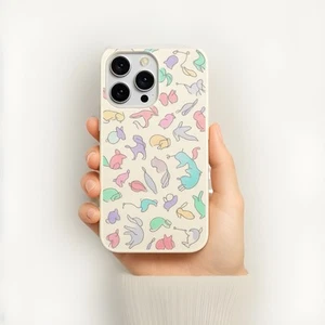 iPhone 14 Pro Jelly Case 🐾 Cute Animal Line Art Pastell Soft Cover - Bild 1 von 3