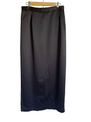 New! Alex Evenings Black Satin Maxi Skirt Size 14W Made in USA Vintage MSRP $89 - Image 1 of 4