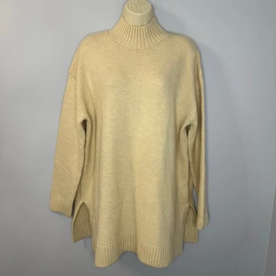Zara Cream Relax Oversized Long Sweater High Neck Relax Women's M - Image 1 of 4