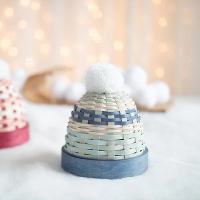 Dresden & Company WOVEN TOBOGGAN HAT- WINTER BLUES - 2025 - Longaberger Weavers