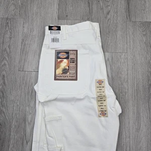 Vintage Dickies Painter Pants 36x30 Regular Fit White Porter Logo With Tags - Picture 1 of 8