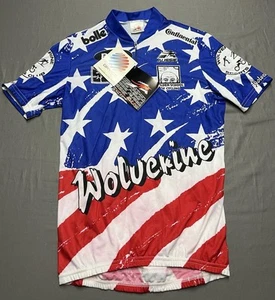 NWT Aussie Cycling 1/4 Zip Shirt Size Small Wolverine Red White Blue America - Picture 1 of 7