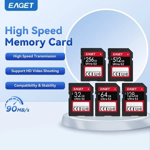 EAGET 32G 64G 128G 256G 512G 90MB/s High Speed Camera Memory Card - Picture 1 of 18