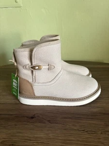 NWT SANUK Cozy Vibe Surf Check Boots Tan Women's Size 5 - Picture 1 of 10