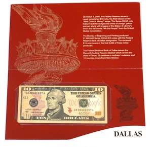 SERIES 2004A $10 SINGLE NOTE, DALLAS DISTRICT IN BEP FOLDER GK00001097A - Picture 1 of 3