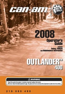 Outlander 400 2008 manual para propietarios Can Am - Imagen 1 de 12