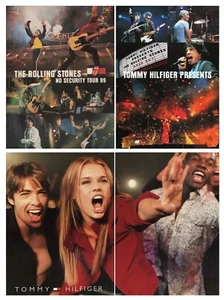 1999 4 piezas Rolling Stones Tommy Hilfiger promoción musical concierto moda anuncio impreso - Imagen 1 de 5