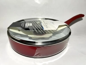 Mainstays 4-Quart Ceramic Jumbo Cooker with Glass Lid PTFE & PFOA Free Ombre Red - Picture 1 of 6