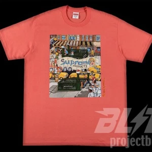 SS22 SUPREME MANHATTAN TEE T-SHIRT BRIGHT CORAL ORANGE SIZE S SMALL 2022 - Picture 1 of 4