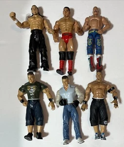 WWE Wrestling LOTTO 6 figurine 1999-2010 Jakks Titan Tron Cena Iron Shek vintage - Foto 1 di 21