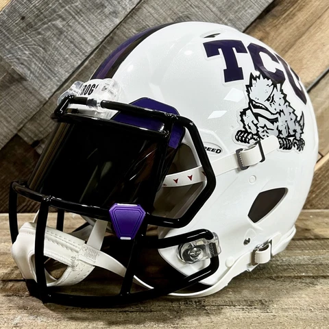 *CUSTOM* TCU HORNED FROGS NCAA Riddell Speed AUTHENTIC Football Helmet Cover