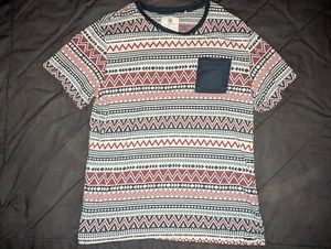 On The Byas Short Sleeve Button Up Shirt Mens XL Multi/Color Tribal Aztec Shirt - Picture 1 of 7