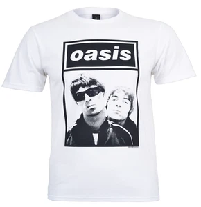 Official Oasis T Shirt Noel & Liam Boxed Photo Reunion Tour 2025 New White - Picture 1 of 6